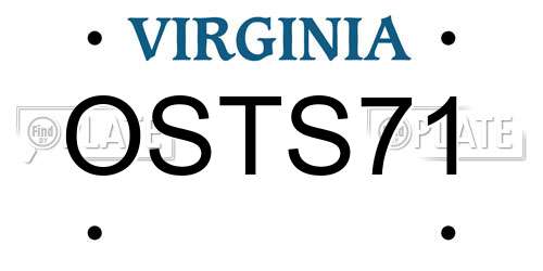 OSTS71 Virginia License Plate