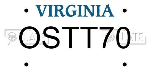 OSTT70 Virginia License Plate