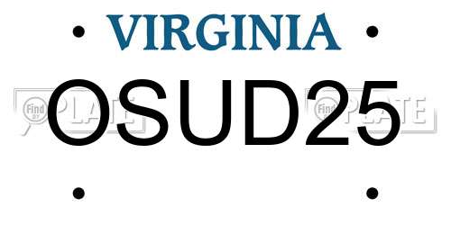 OSUD25 Virginia License Plate