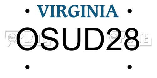 OSUD28 Virginia License Plate