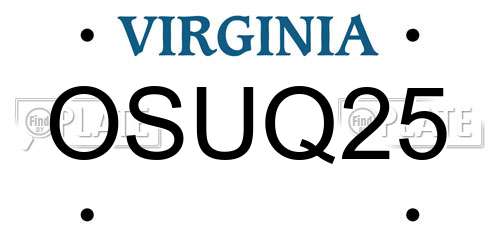 OSUQ25 Virginia License Plate