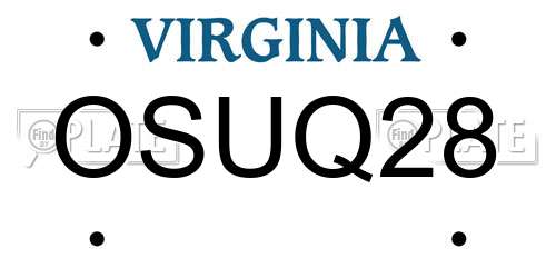 OSUQ28 Virginia License Plate