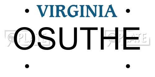 OSUTHE Virginia License Plate