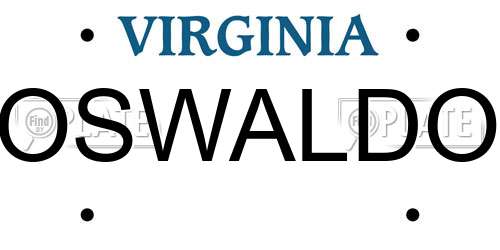 OSWALDO Virginia License Plate