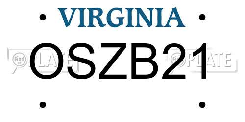 OSZB21 Virginia License Plate