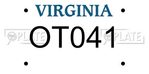 OT041 Virginia License Plate