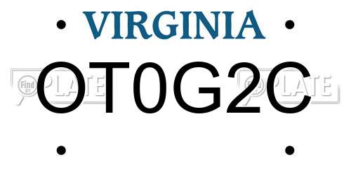 OT0G2C Virginia License Plate