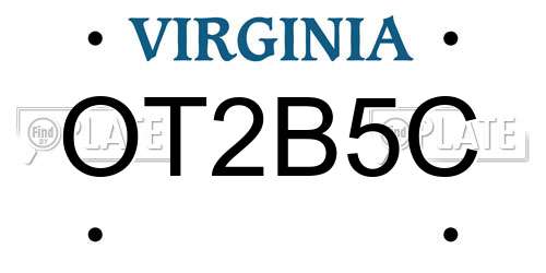 OT2B5C Virginia License Plate