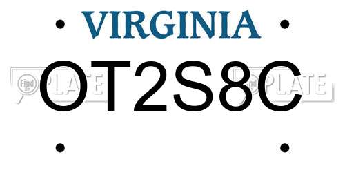 OT2S8C Virginia License Plate