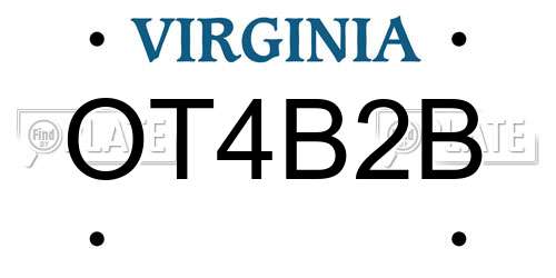 OT4B2B Virginia License Plate
