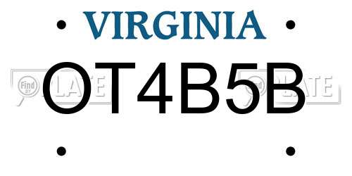 OT4B5B Virginia License Plate