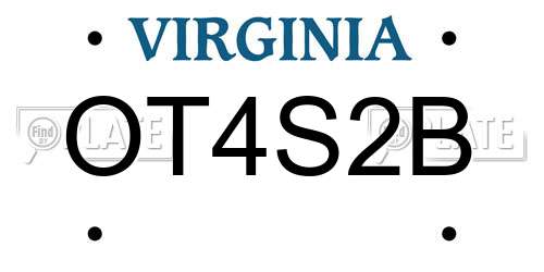 OT4S2B Virginia License Plate