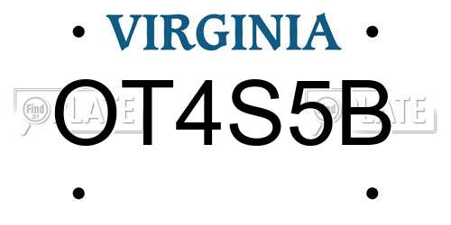 OT4S5B Virginia License Plate