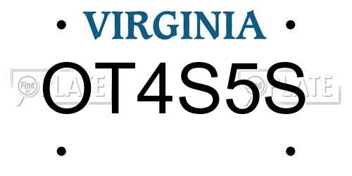 OT4S5S Virginia License Plate