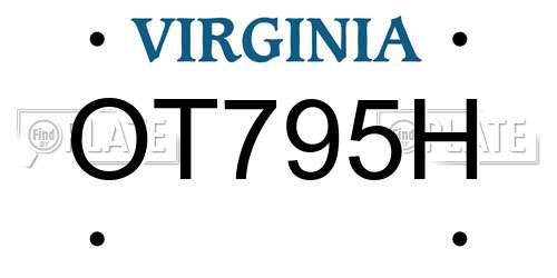 OT795H Virginia License Plate