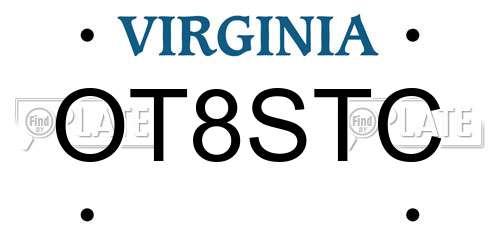 OT8STC Virginia License Plate