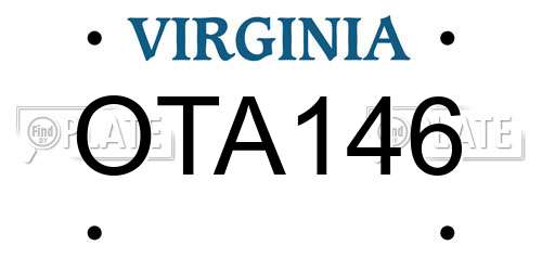 OTA146 Virginia License Plate