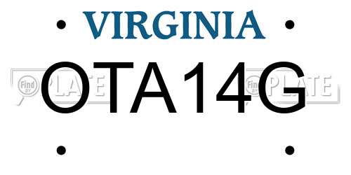 OTA14G Virginia License Plate