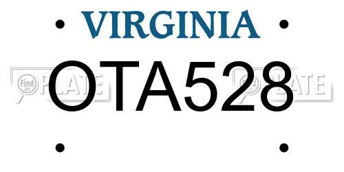 OTA528 Virginia License Plate