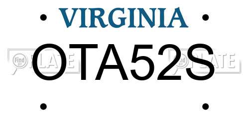 OTA52S Virginia License Plate