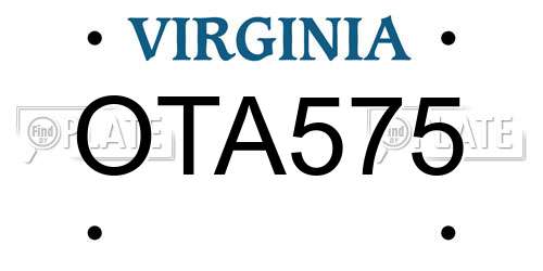 OTA575 Virginia License Plate