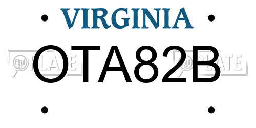 OTA82B Virginia License Plate