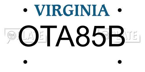 OTA85B Virginia License Plate
