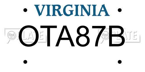 OTA87B Virginia License Plate