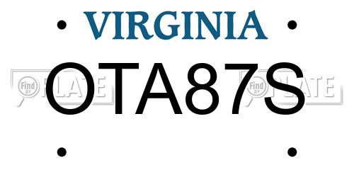 OTA87S Virginia License Plate