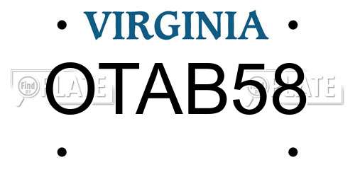OTAB58 Virginia License Plate