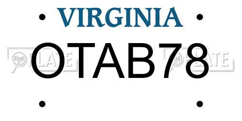 OTAB78 Virginia License Plate