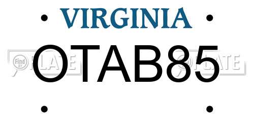 OTAB85 Virginia License Plate