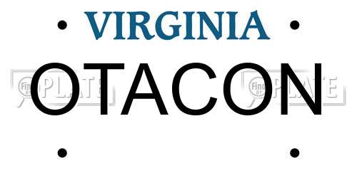 OTACON Virginia License Plate