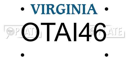 OTAI46 Virginia License Plate