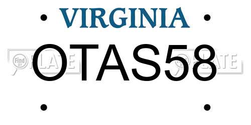 OTAS58 Virginia License Plate