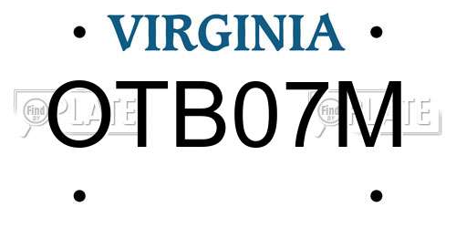 OTB07M Virginia License Plate