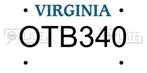 OTB340 Virginia License Plate
