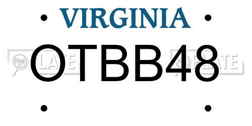 OTBB48 Virginia License Plate