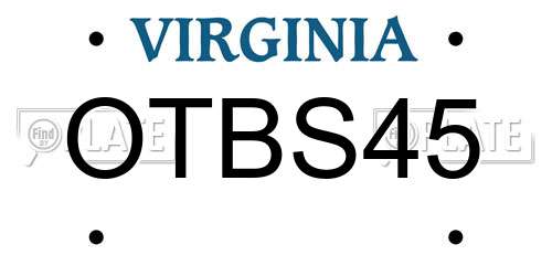 OTBS45 Virginia License Plate