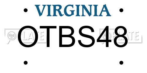 OTBS48 Virginia License Plate