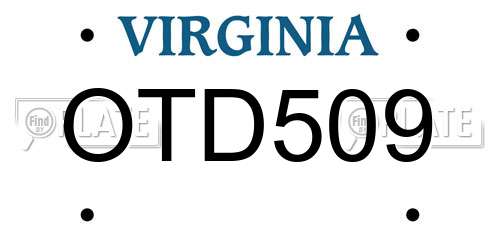 OTD509 Virginia License Plate
