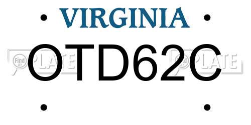 OTD62C Virginia License Plate