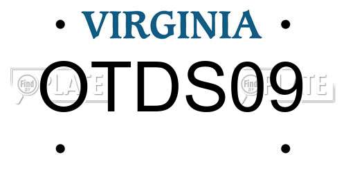 OTDS09 Virginia License Plate