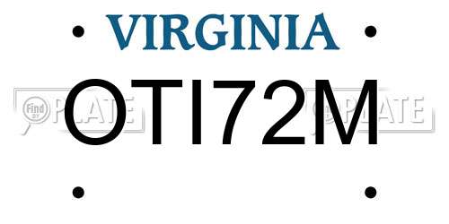OTI72M Virginia License Plate