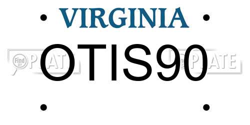 OTIS90 Virginia License Plate