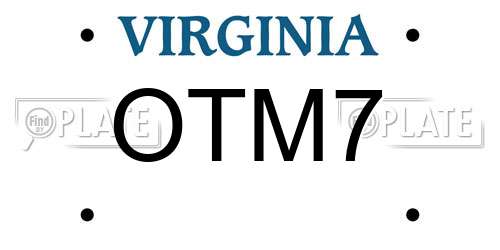 OTM7 Virginia License Plate