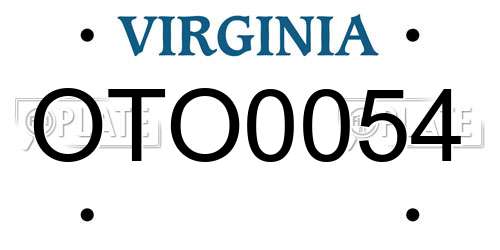 OTO0054 Virginia License Plate