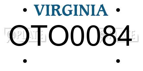 OTO0084 Virginia License Plate