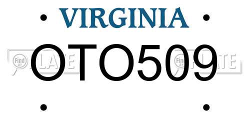 OTO509 Virginia License Plate