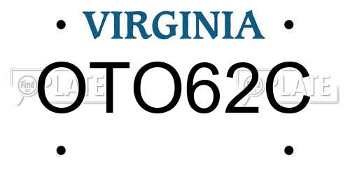 OTO62C Virginia License Plate